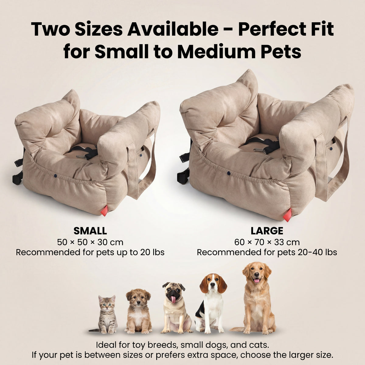FurRover 2 in 1 Pet Car Seat Bed