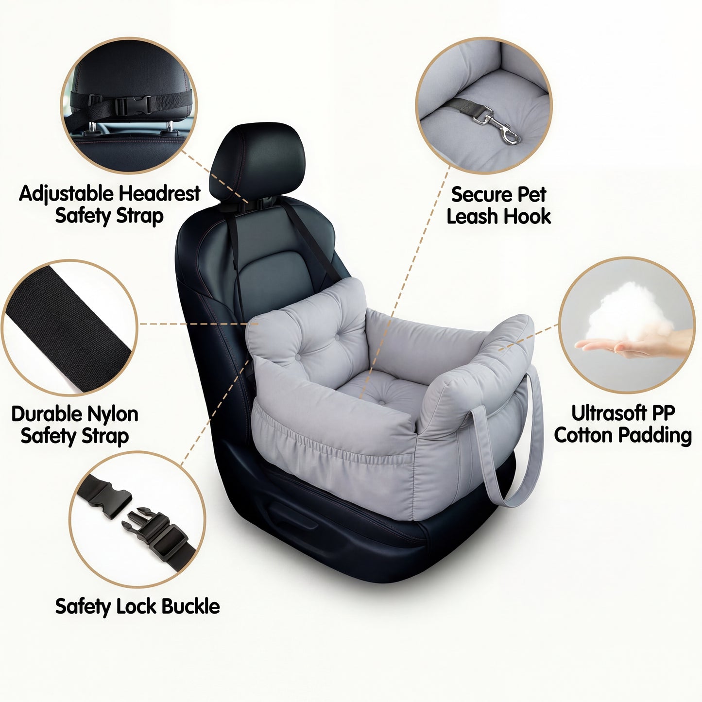 Multifunctional Pet Car Seat Bed